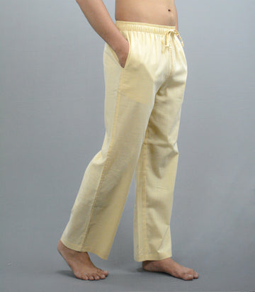 Men's Beige Cotton Linen Pyjama