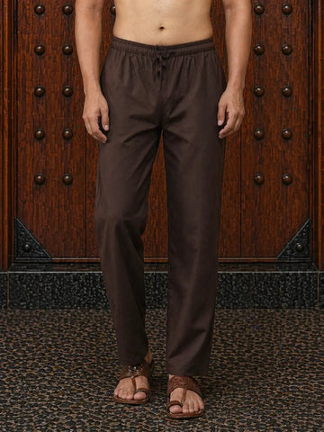 Men's Brown Cotton Pyjama SD fabmade