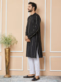 Mandarin Collar Long Sleeves Sequined Straight Kurta - Fabmade