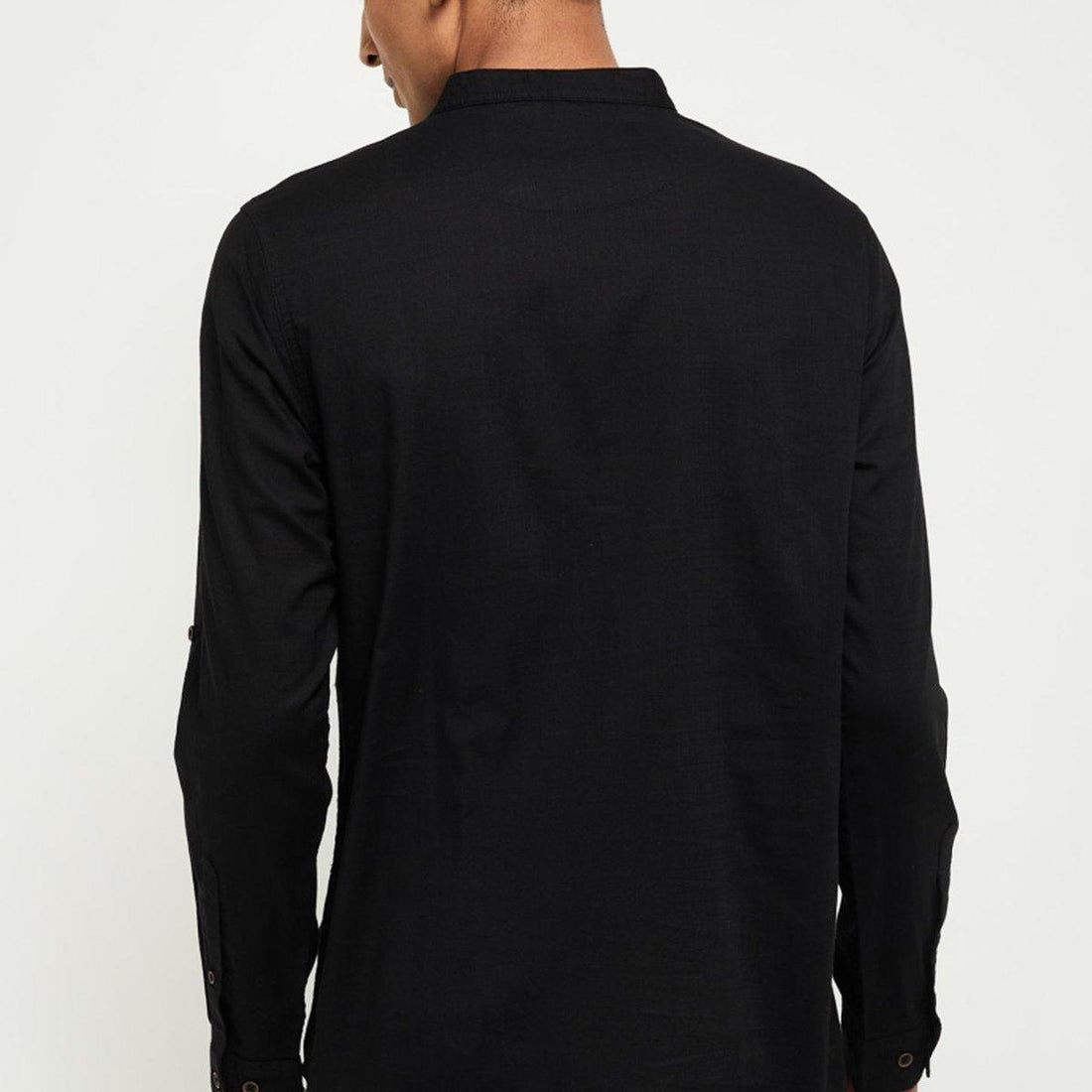Men Black Solid Short Kurta - Fabmade