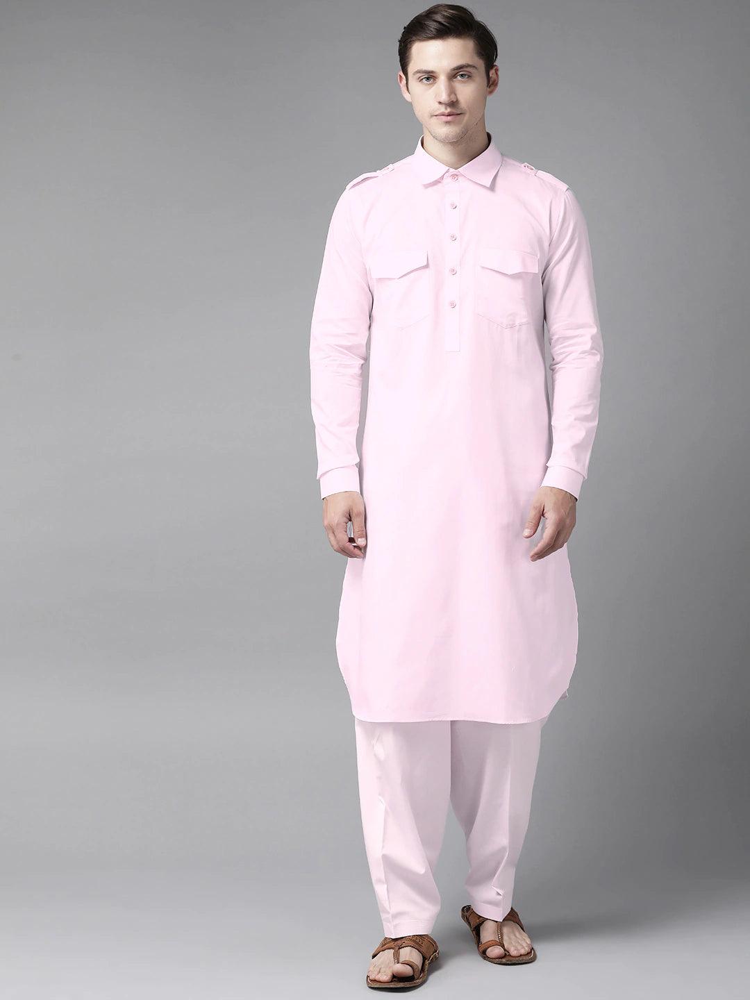 FM -  Men Pink Pathani Kurta - Fabmade