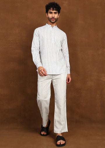 Fabmade Drift Pinstripe Linen Co-Ord Set