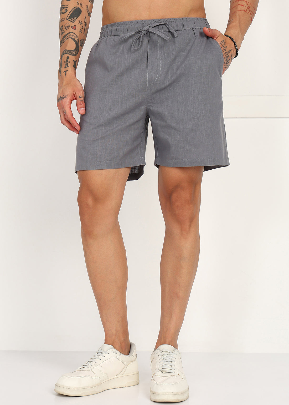 Fabmade Slate Drift Linen Pyjama Shorts