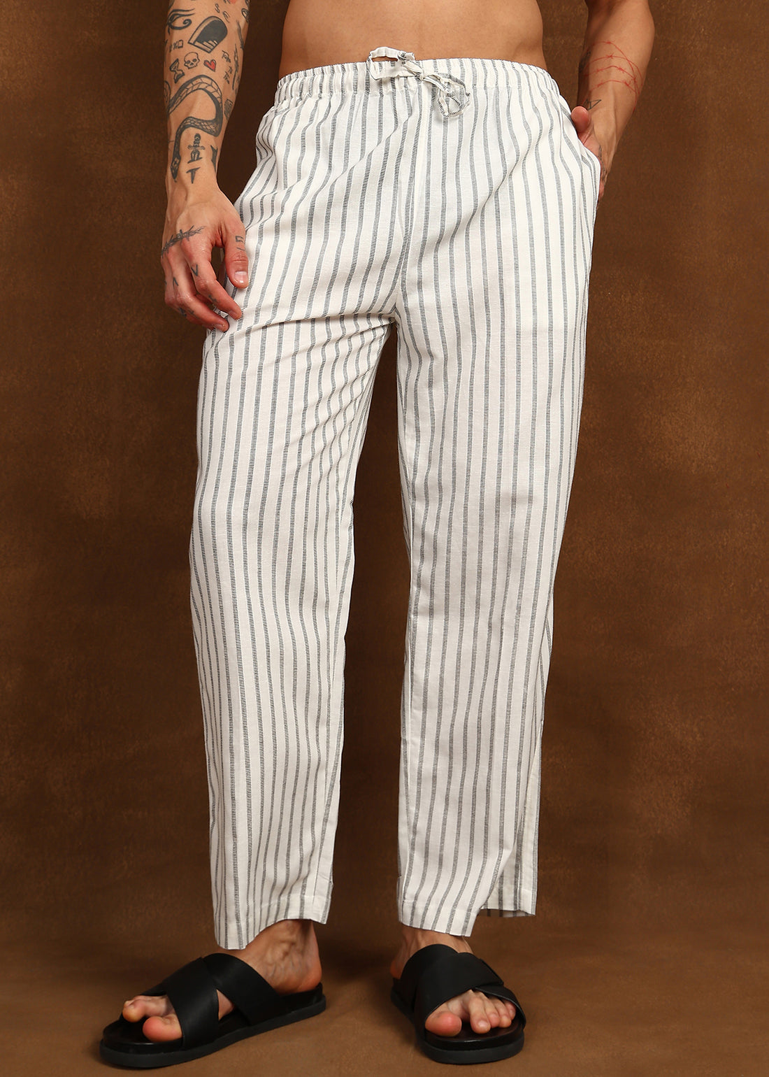 Fabmade Driftline Stripe Linen Pyjama