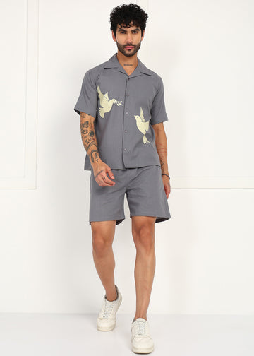 Fabmade Slate Dove Linen Co-Ord Set