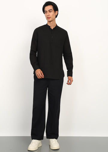Fabmade Noir Linen Kurta Set