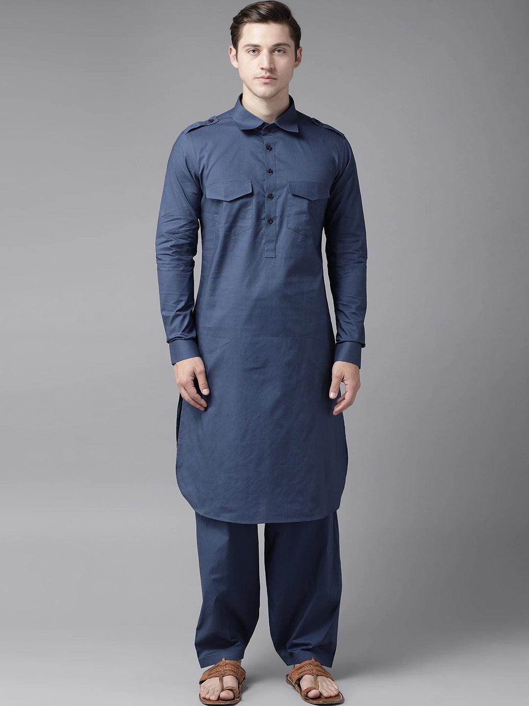 FM -  Navy Blue PATHANI SUIT - Fabmade