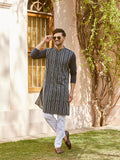 Gota Strips and Sequins Embroidered Pure Cotton Straight Kurta - Fabmade