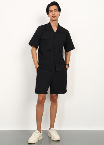 FABMADE Black Utility Co-Ord Set for Men