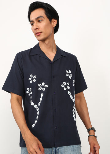 Fabmade Midnight Bloom Linen Shirt
