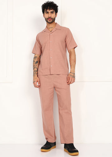 Men’s Peach Linen Co-Ord Set
