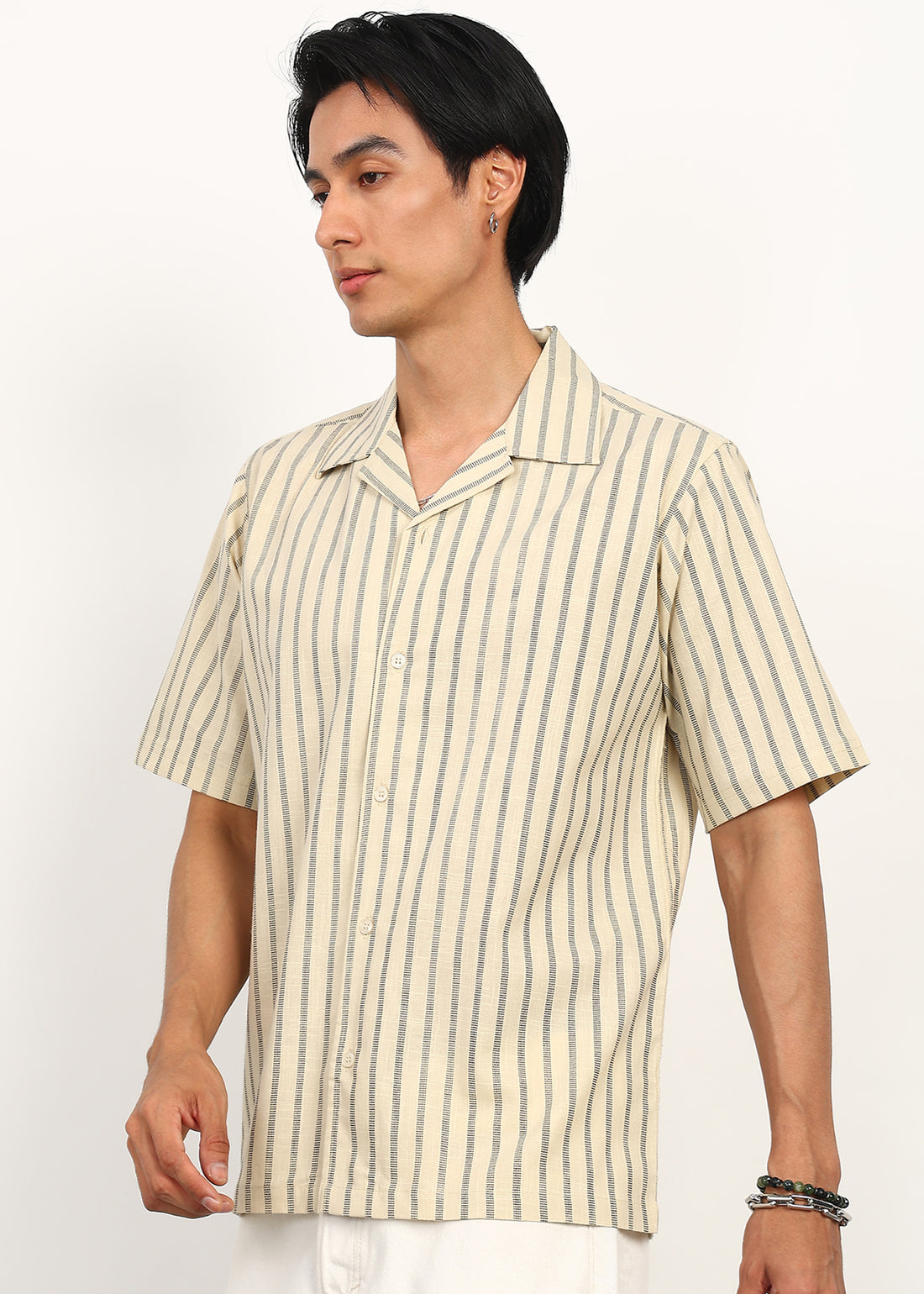 Fabmade Ivory Stripe Calm Shirt