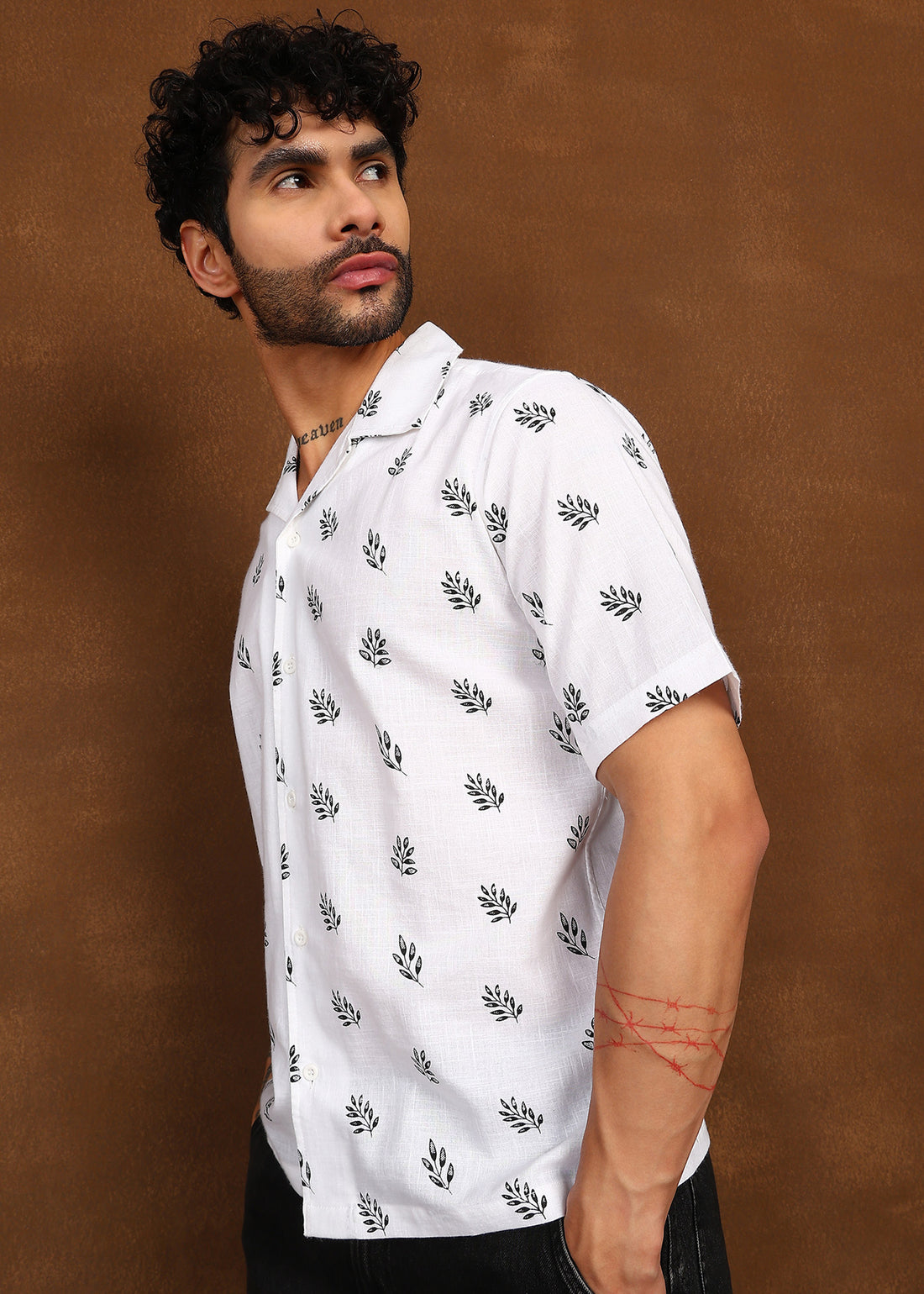 Fabmade Leaf Whisper Linen Shirt