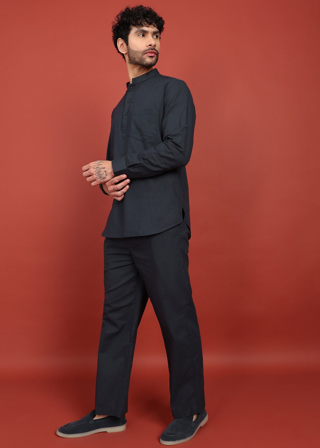 Onyx Noir Short Kurta Co-Ord Set