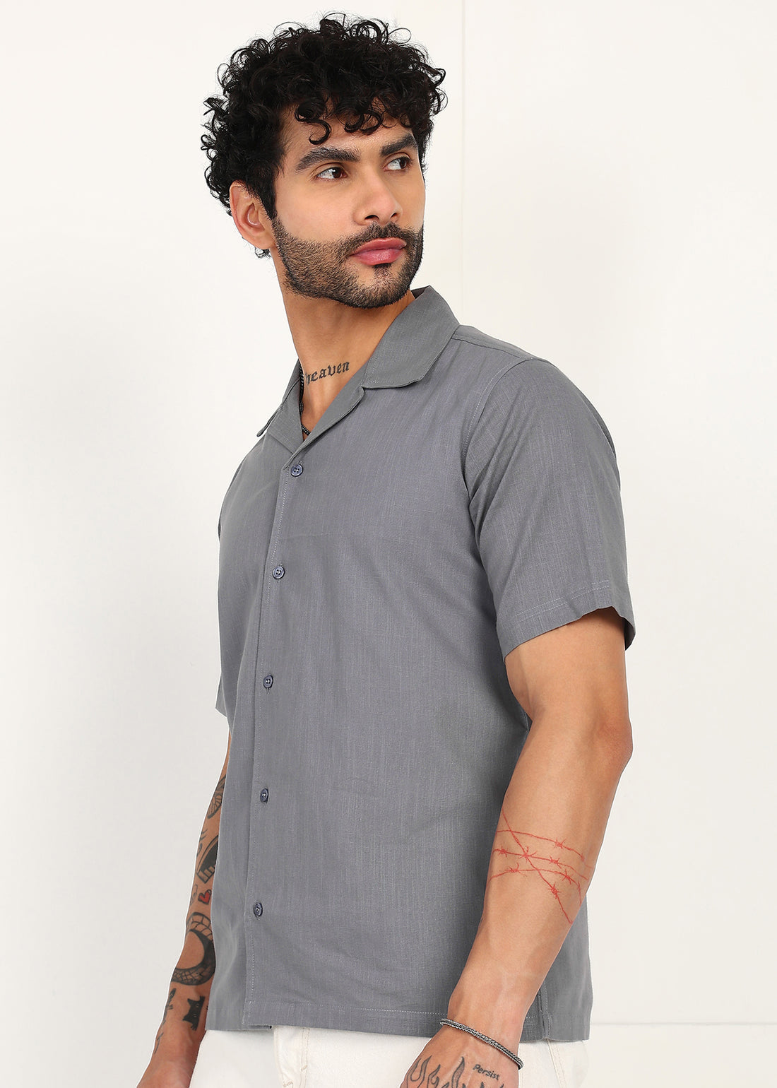 Fabmade Slate Ease Linen Shirt