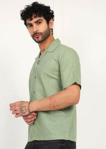 Fabmade Sage Breeze Linen Shirt