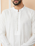 Off White Chanderi Silk Kurta - Fabmade