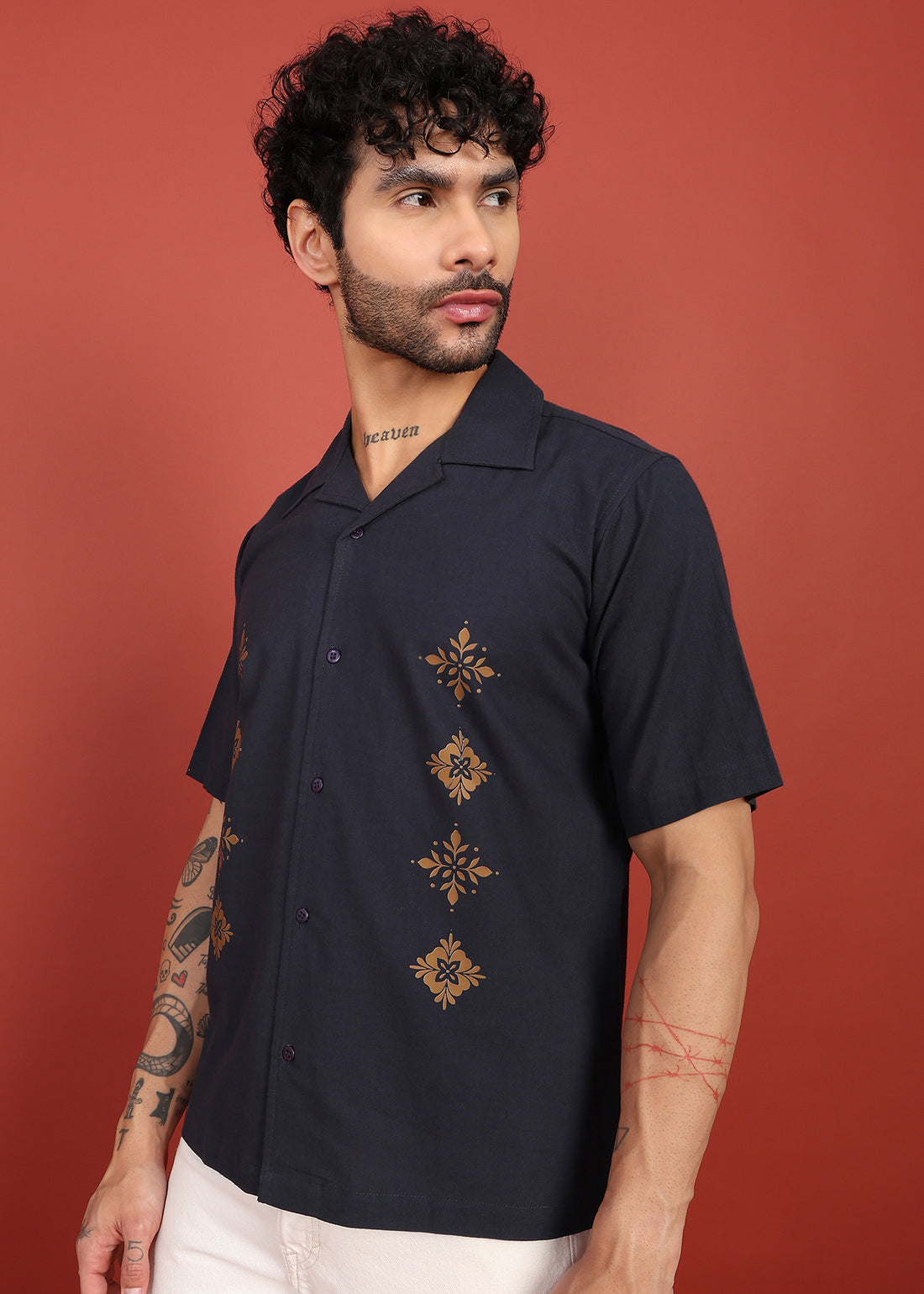 Midnight Bloom Printed Shirt