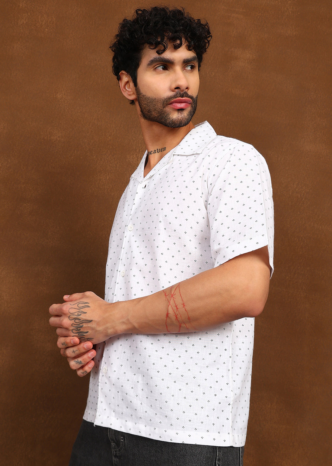 Fabmade Micro Print Short Sleeve Shirt