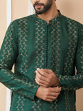 Green Chanderi Silk Kurta pyjama - Fabmade