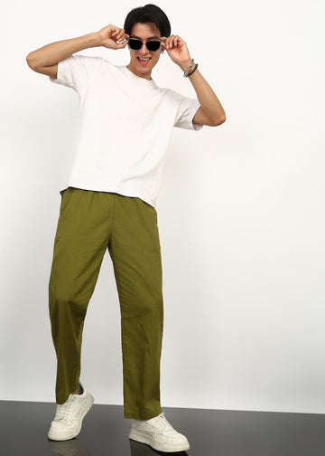 Fabmade Olive Linen Trousers
