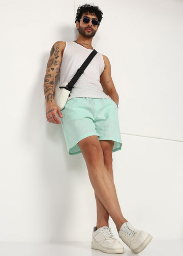Fabmade Mint Drift Linen Shorts