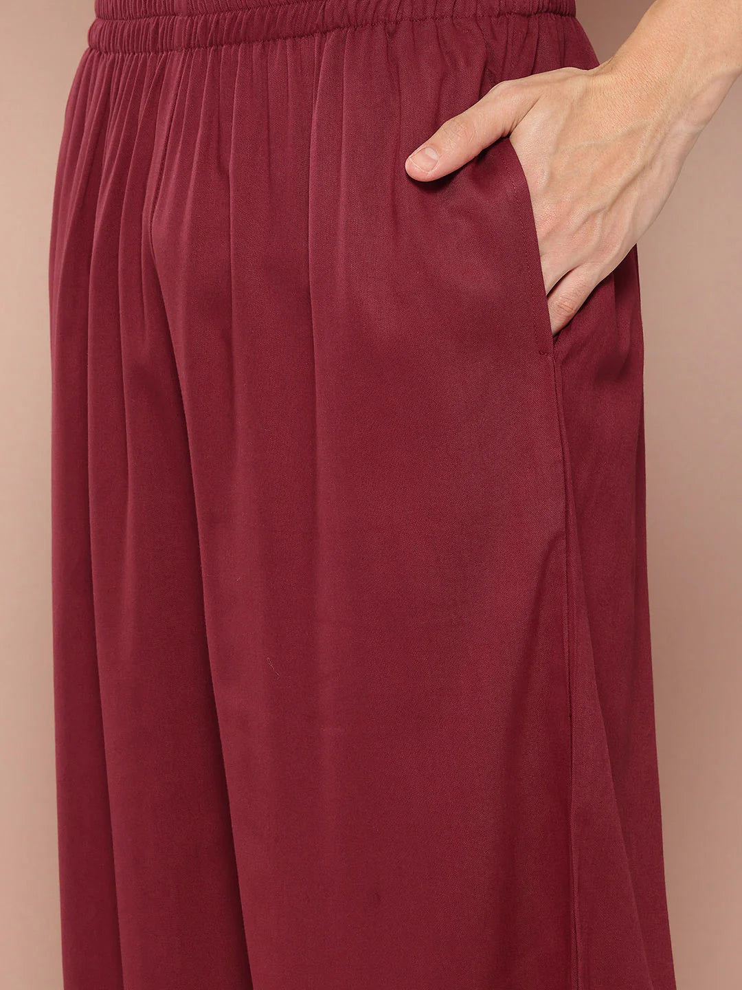 Men’s Maroon Rayon Co-ord Set