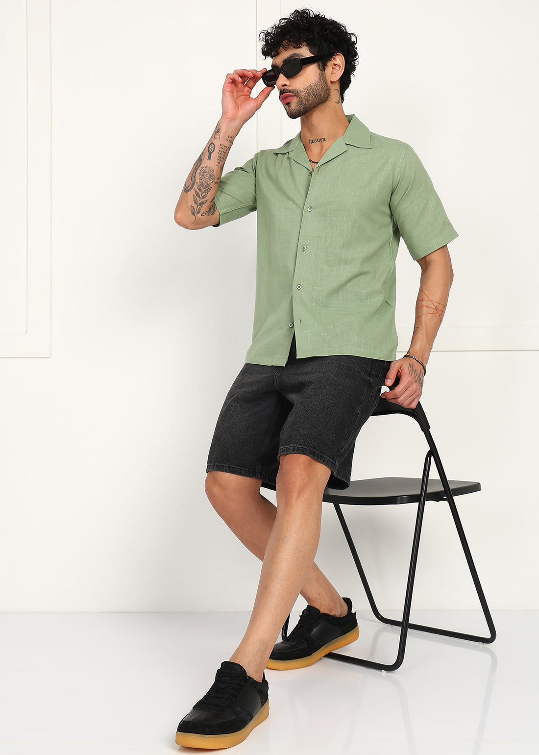 Fabmade Sage Breeze Linen Shirt