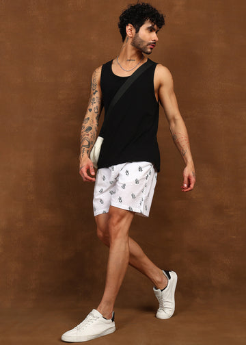 Fabmade Leaf Whisper Linen Shorts