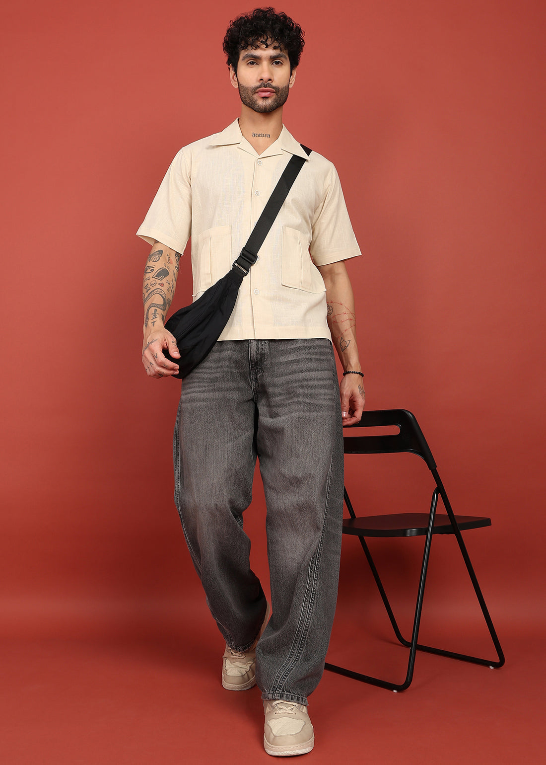 REGULAR FIT PLAIN SHIRT OTAGO - BEIGE