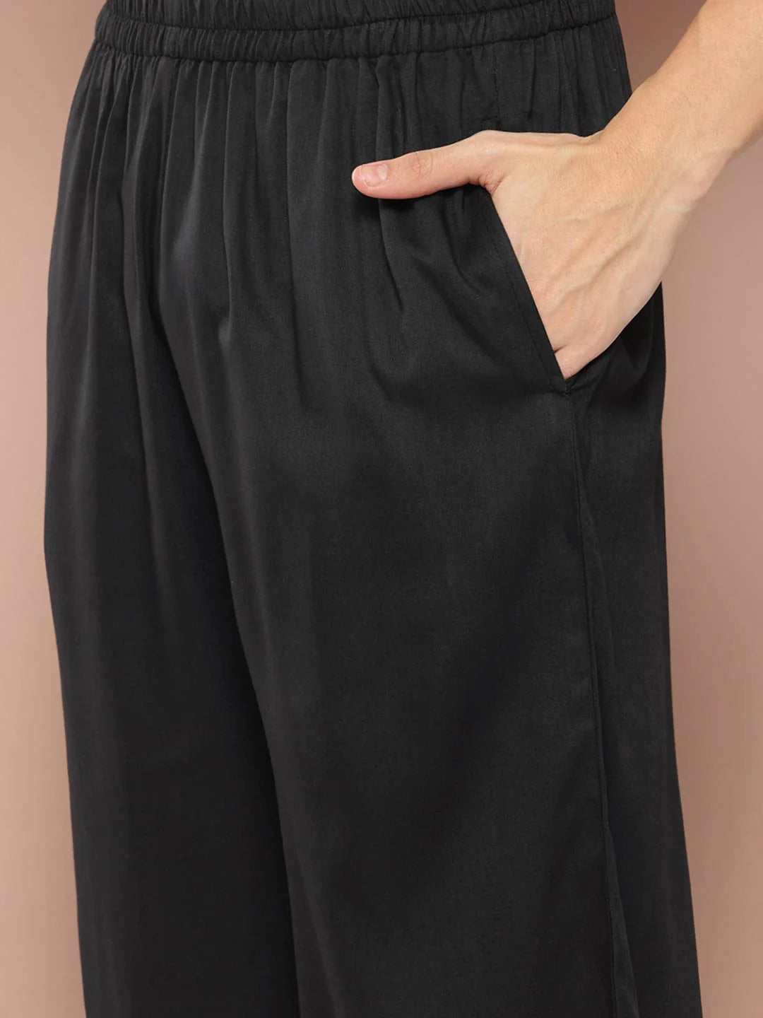 Men’s Black Rayon Co-ord Set