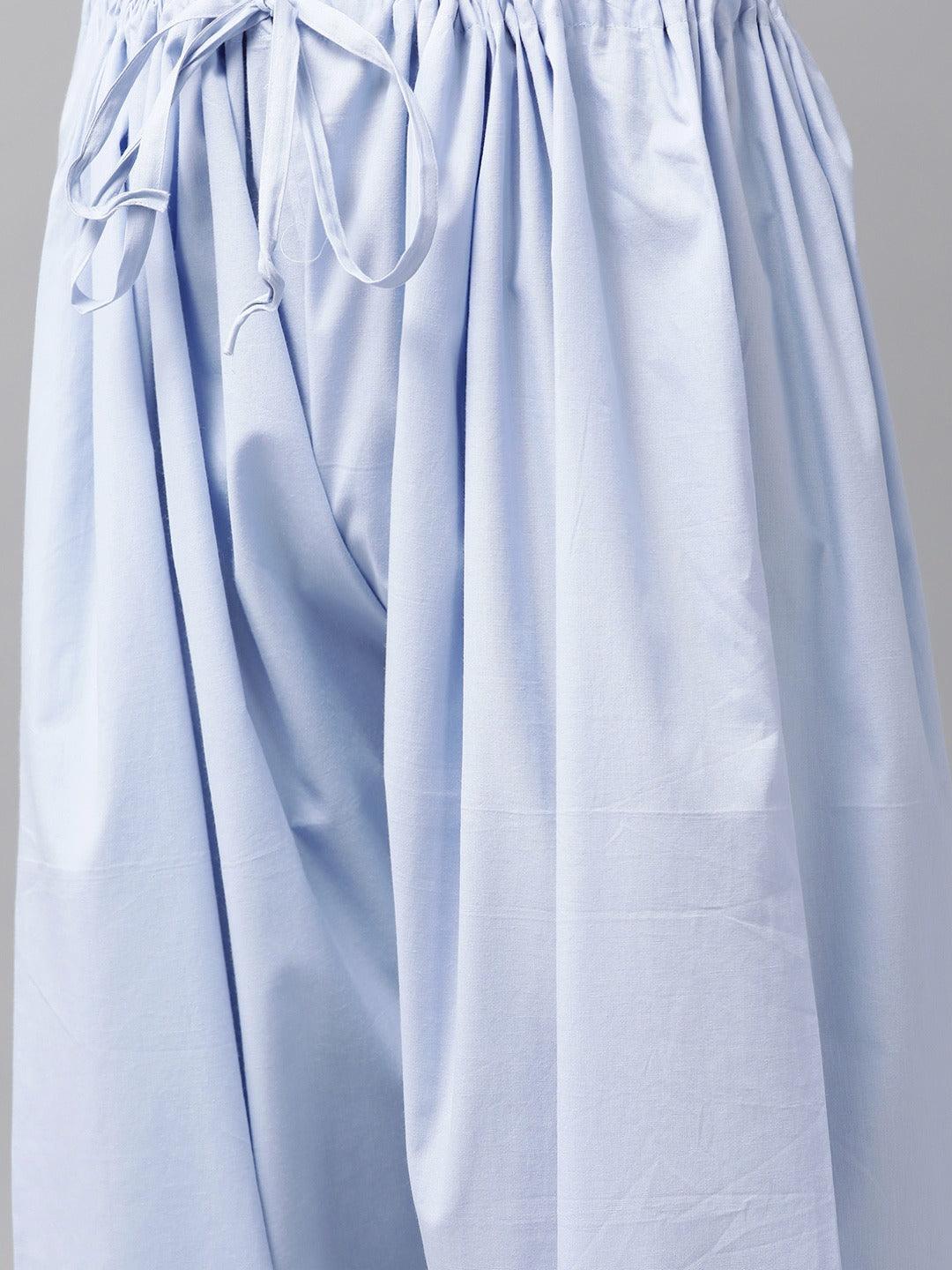 FM -  Men Sky Blue Pathani Suits - Fabmade