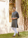 Gota Strips and Sequins Embroidered Pure Cotton Straight Kurta - Fabmade