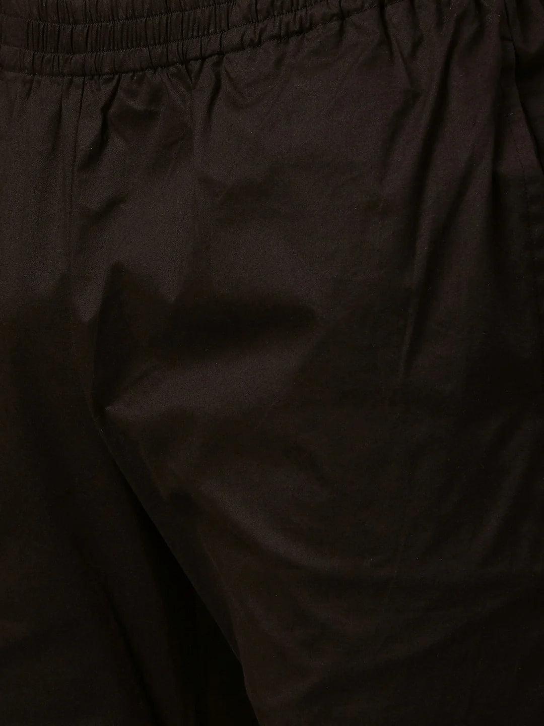 Men's Z-Black Cotton Linen Pyjama - Fabmade