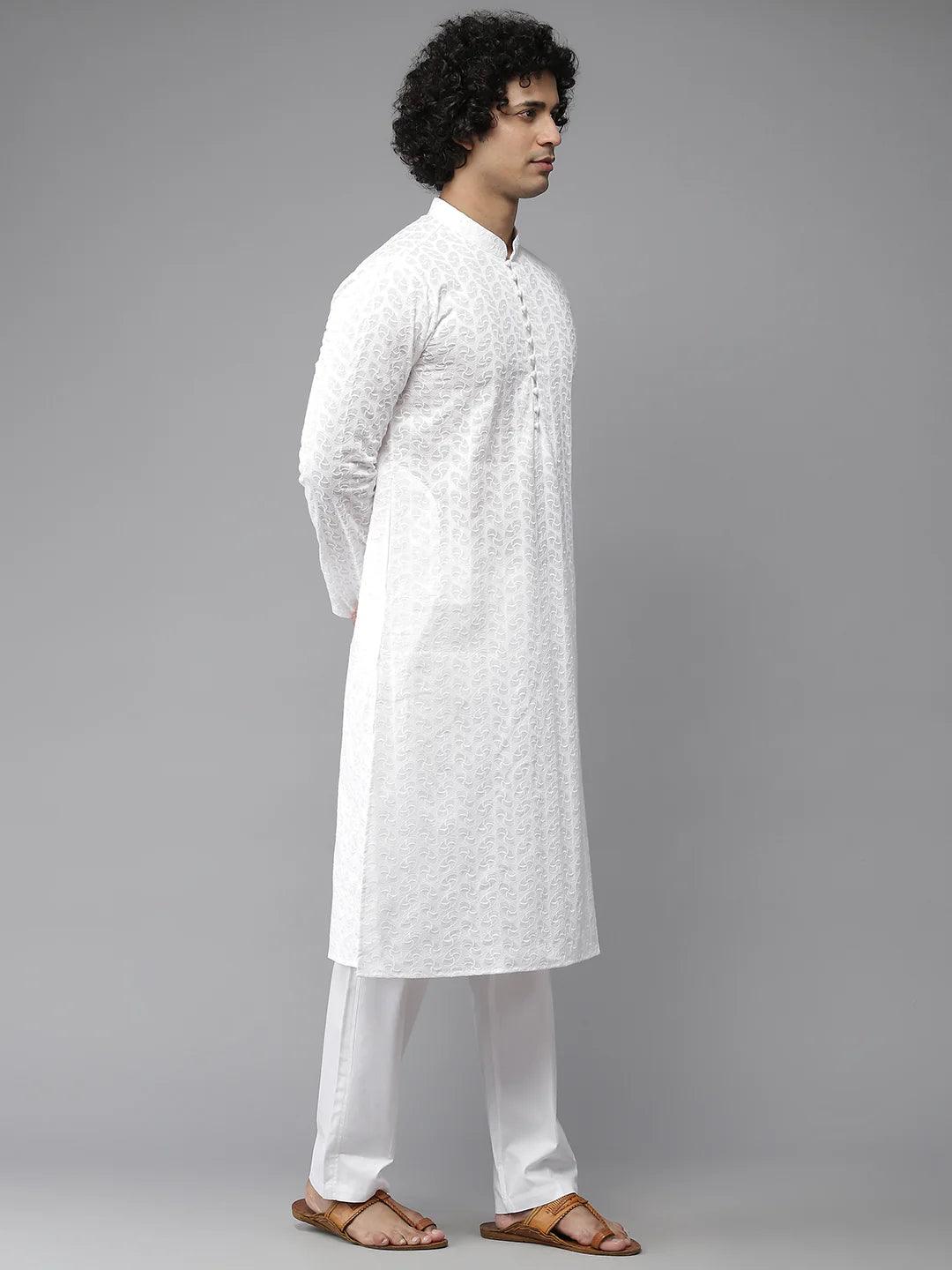 Elegant Chikankari Embroidered Straight Kurta - Fabmade