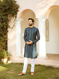 Embroidered Regular Sequinned Chanderi Silk Kurta - Fabmade