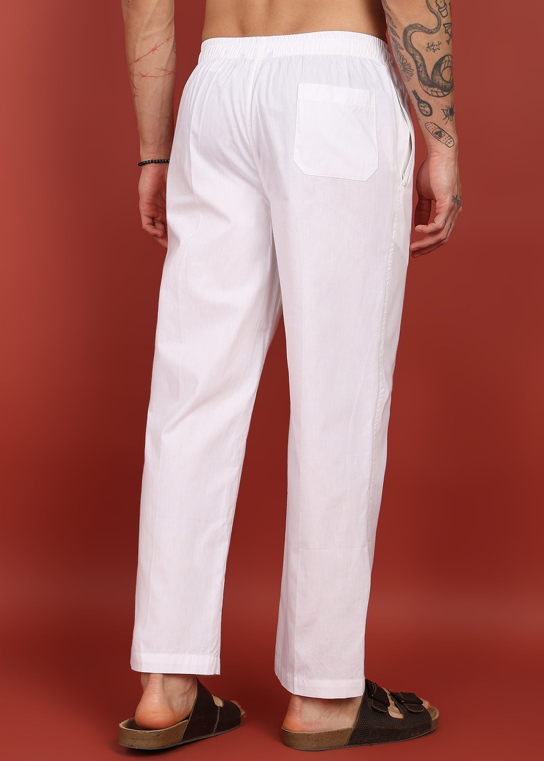 Pack of 2 White Pajama Combo For Men