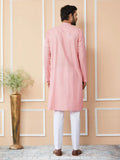 Pink Chanderi Silk Kurta Pyjama - Fabmade