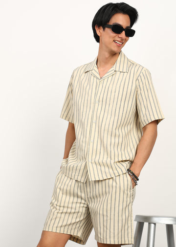 Fabmade Ivory Stripe Ease Co-Ord Set