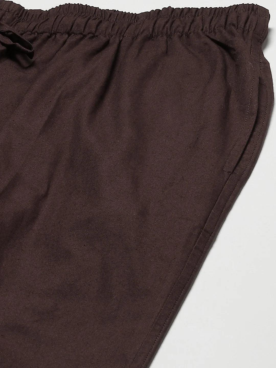 Elevate Your Loungewear Game with the Stylish Black & Brown Pyjama Combo - Fabmade
