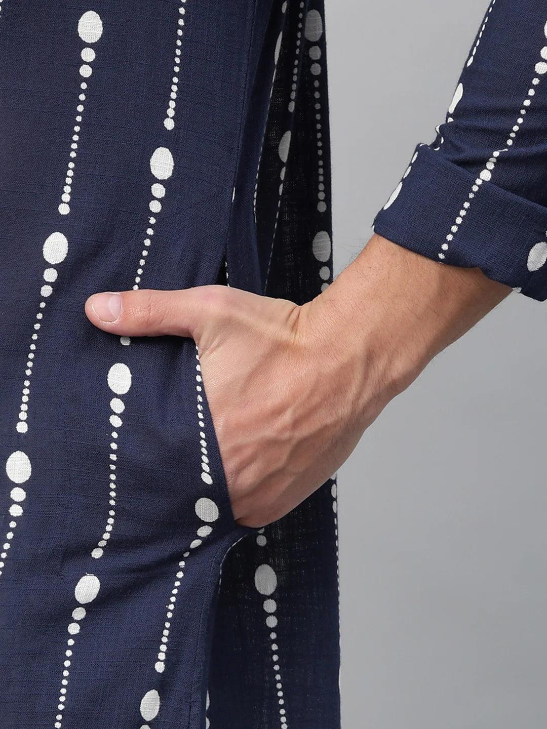 Men Printed Straight kurta - Fabmade