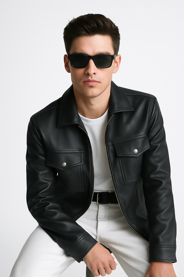 FabHide Leather Shacket