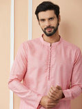 Pink Chanderi Silk Kurta Pyjama - Fabmade