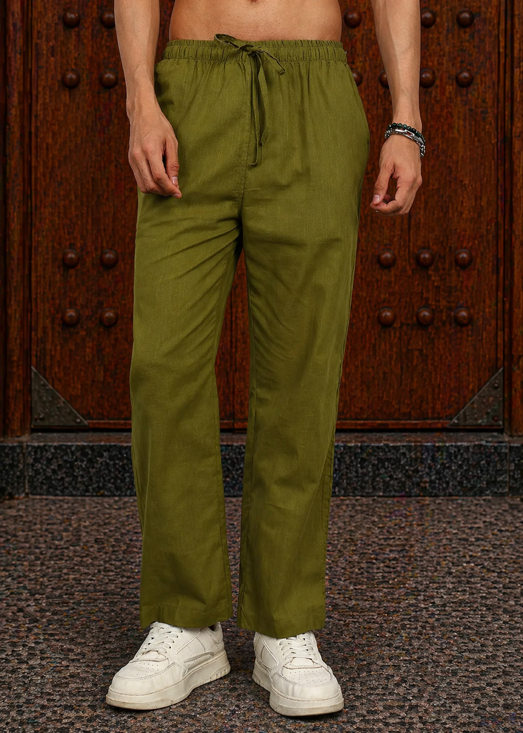 Men Green Pyjama Pent Fabmade