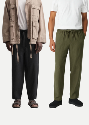 Men’s Linen Pajama Combo – Olive & Black(Pack of 2)