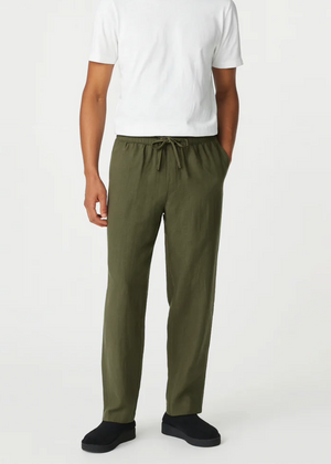 Olive Green Cotton Linen Pajama for Men