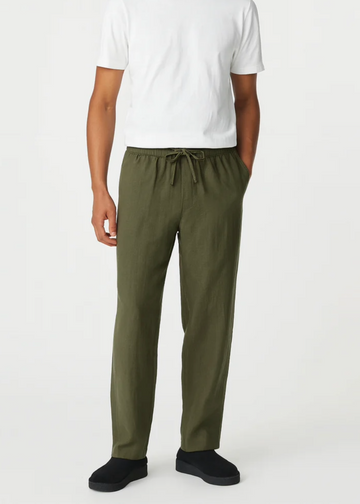 Olive Green Cotton Linen Pajama for Men