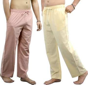 Peach & Beige Combo Linen Pajama