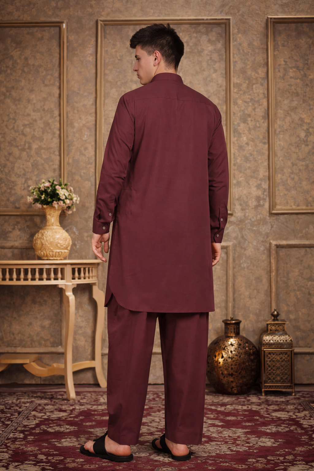 FM -  Men Maroon Pathani Suit