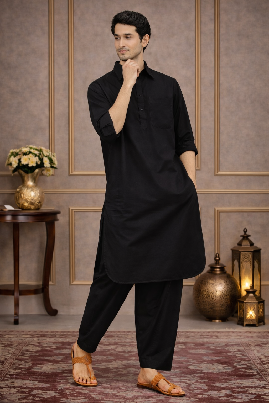 FM -  Men Black Pathani Suits